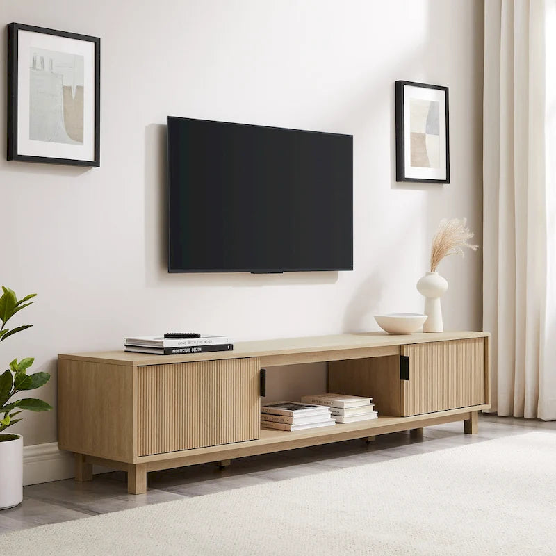 Modern 70-inch Fluted-Door TV Stand