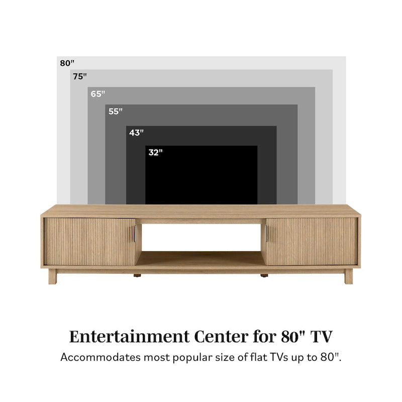 Modern 70-inch Fluted-Door TV Stand