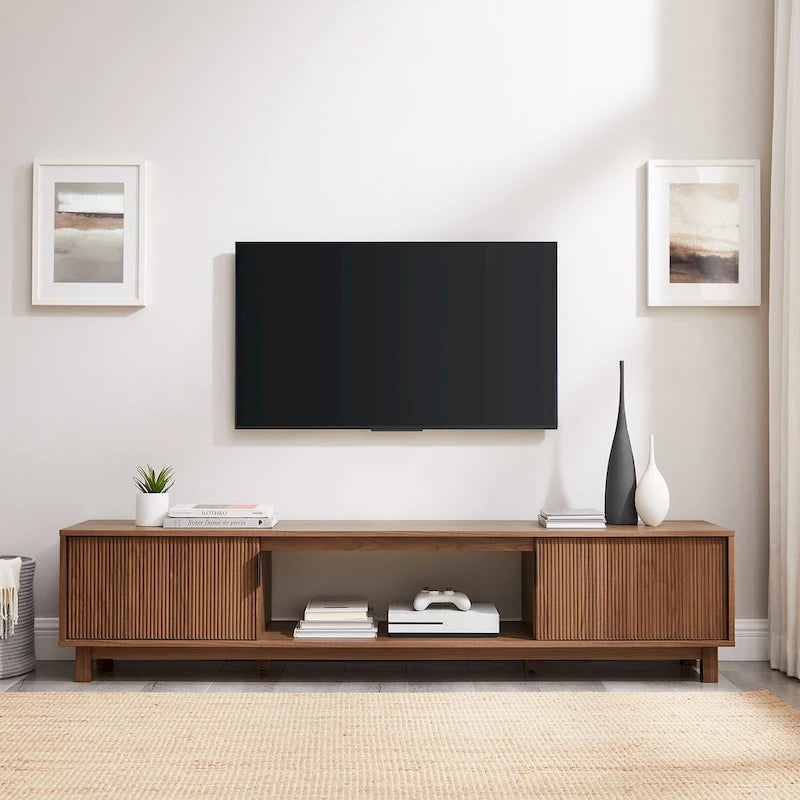 Modern 70-inch Fluted-Door TV Stand