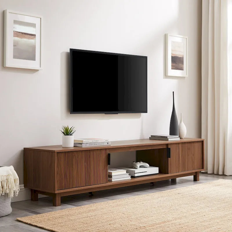 Modern 70-inch Fluted-Door TV Stand