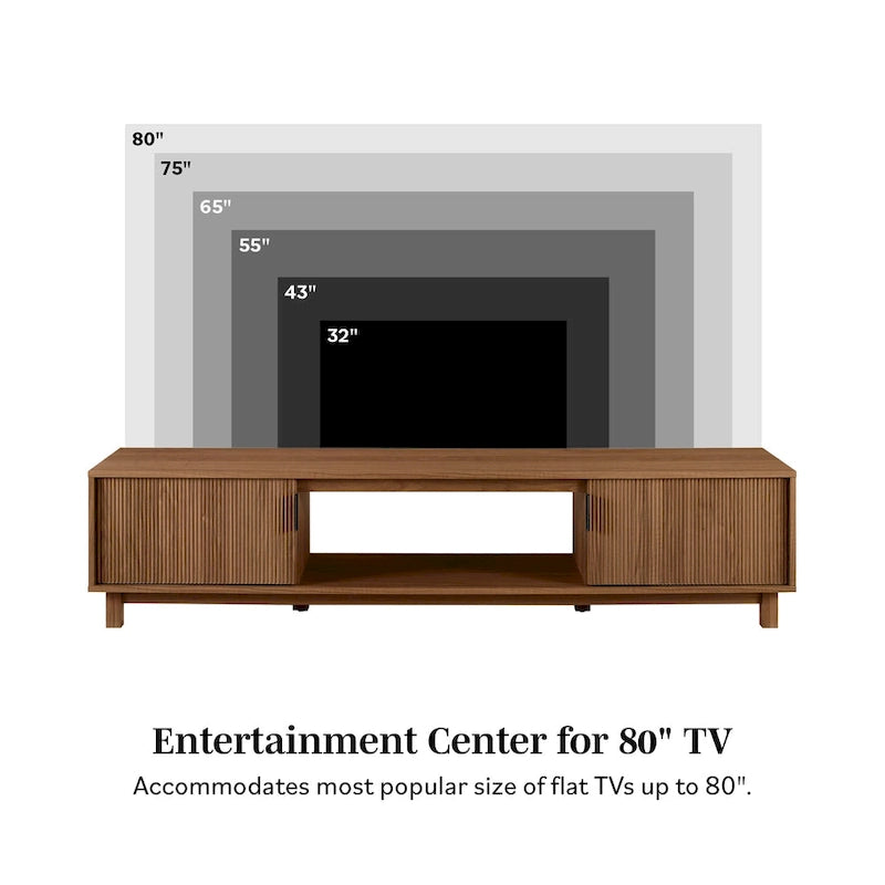 Modern 70-inch Fluted-Door TV Stand