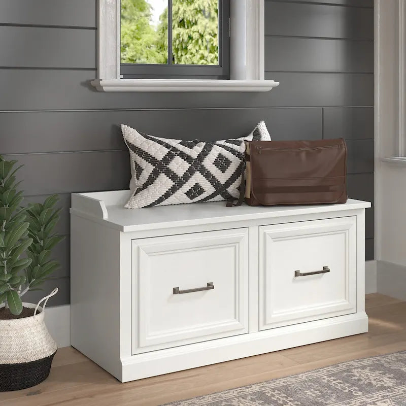 40W Shoe Storage Bench with Doors