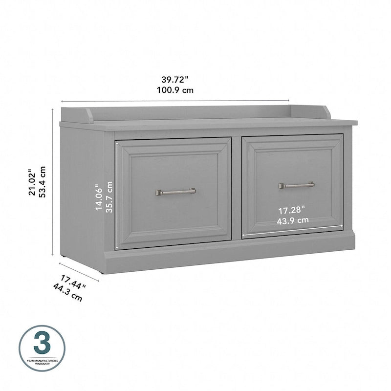40W Shoe Storage Bench with Doors