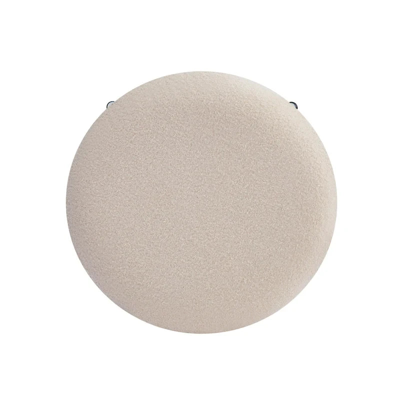 Modern Upholstered 24.75-Inch Round Backless Counter Stools with Iron Frame (Set of 4)
