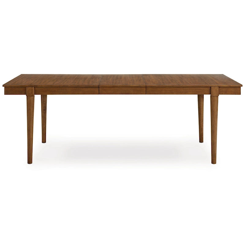 Dining Table, Tapered Legs, Extendable 74-92 Inch Brown Hardwood