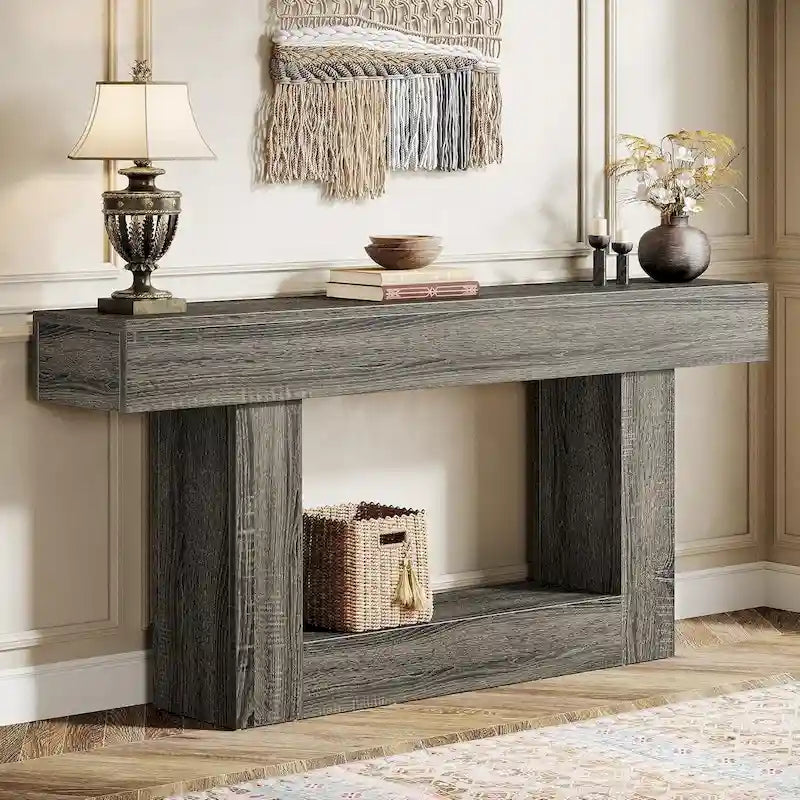 2-Tier Entryway Table for Living Room, Hallway & Foyer