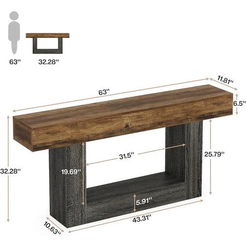 2-Tier Entryway Table for Living Room, Hallway & Foyer