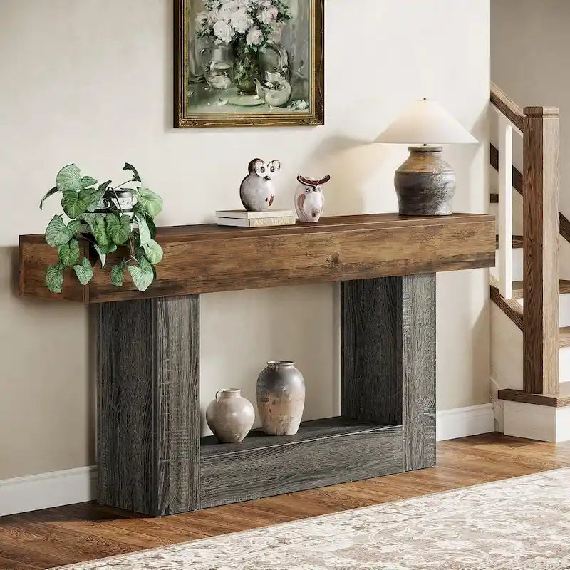2-Tier Entryway Table for Living Room, Hallway & Foyer