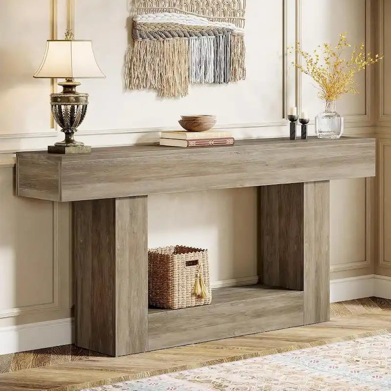2-Tier Entryway Table for Living Room, Hallway & Foyer