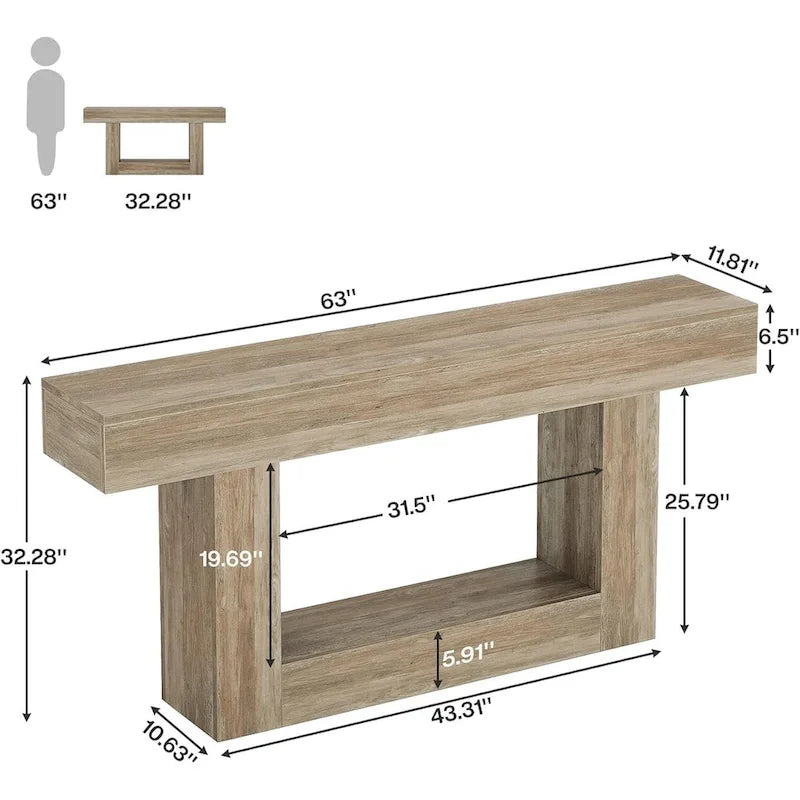 2-Tier Entryway Table for Living Room, Hallway & Foyer