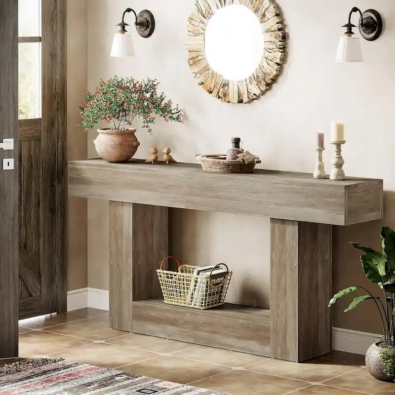 2-Tier Entryway Table for Living Room, Hallway & Foyer