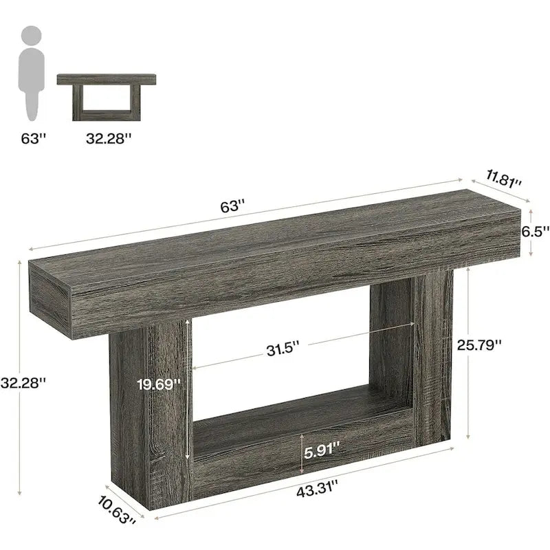 2-Tier Entryway Table for Living Room, Hallway & Foyer
