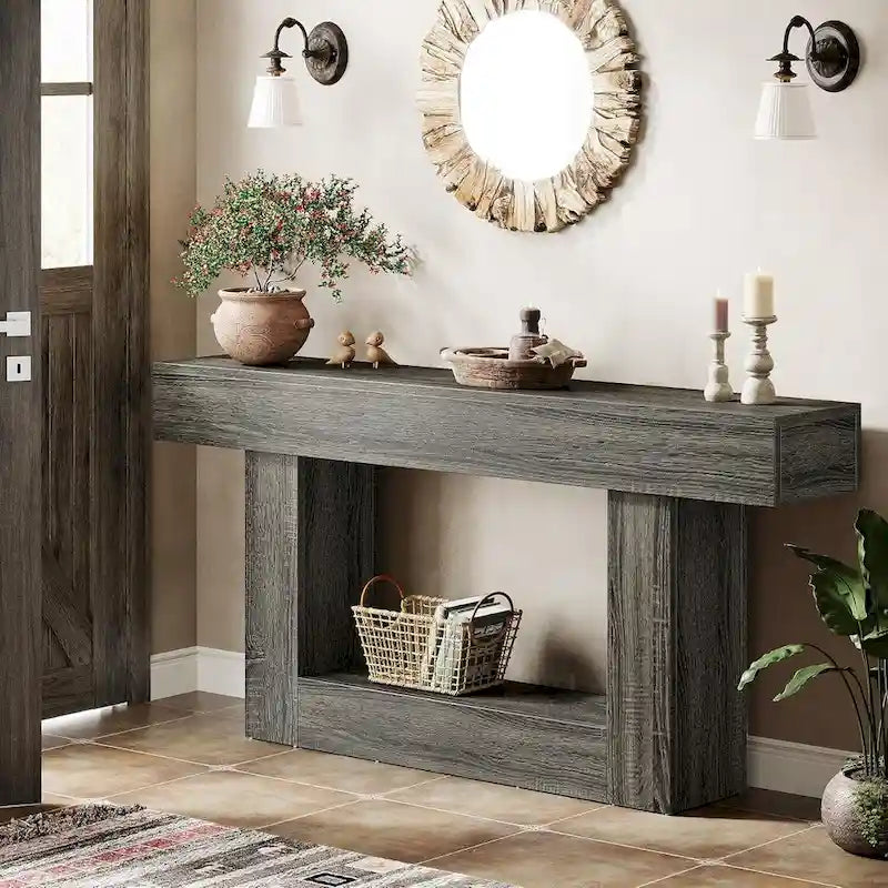 2-Tier Entryway Table for Living Room, Hallway & Foyer