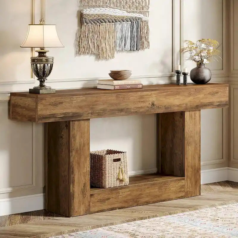 2-Tier Entryway Table for Living Room, Hallway & Foyer