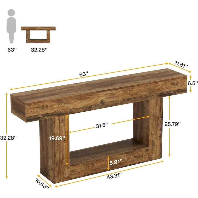 2-Tier Entryway Table for Living Room, Hallway & Foyer