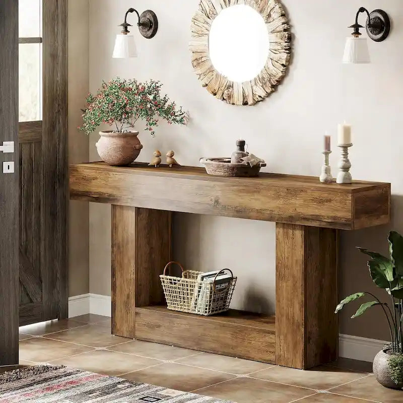 2-Tier Entryway Table for Living Room, Hallway & Foyer