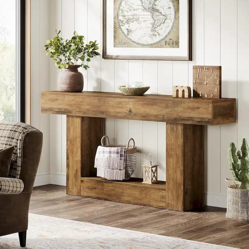 2-Tier Entryway Table for Living Room, Hallway & Foyer