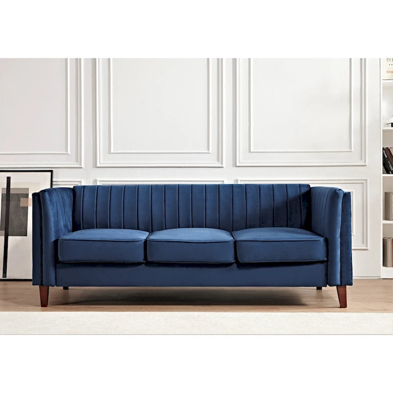 Channel Tufted Velvet Sofa