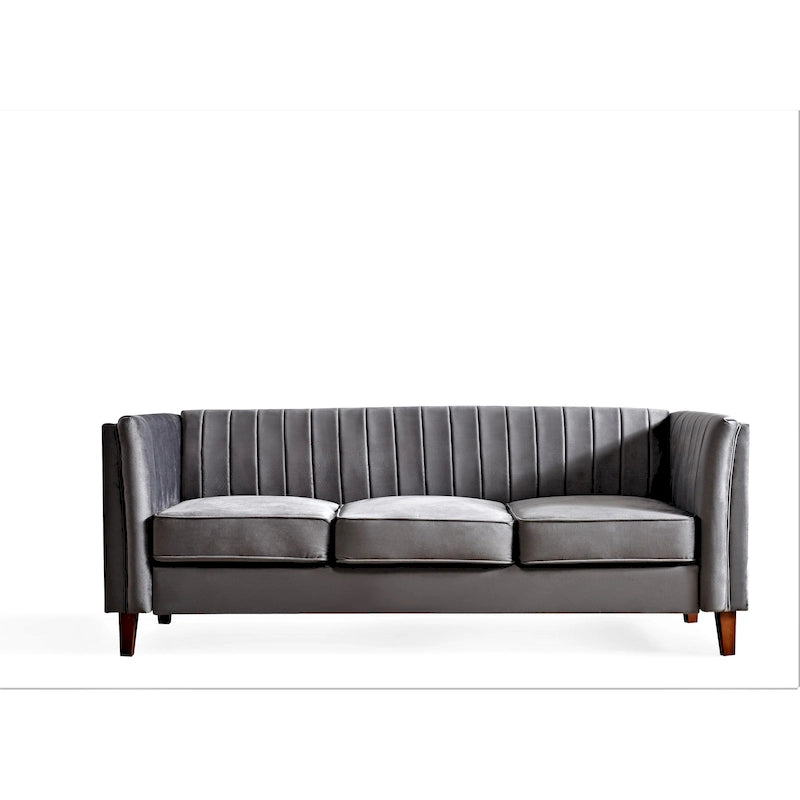 Channel Tufted Velvet Sofa