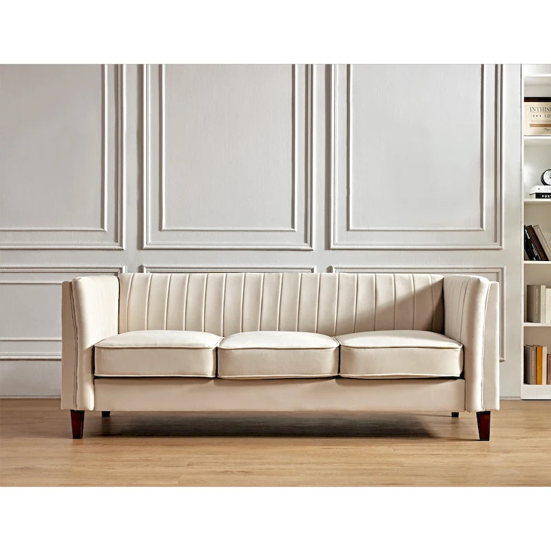 Channel Tufted Velvet Sofa