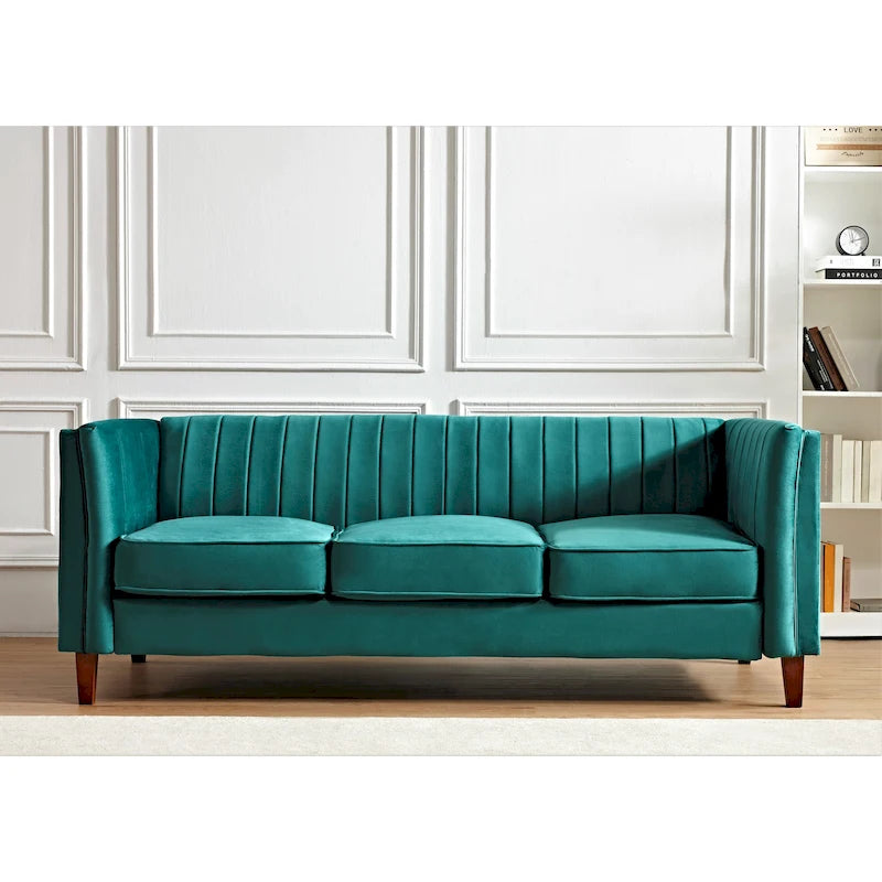 Channel Tufted Velvet Sofa