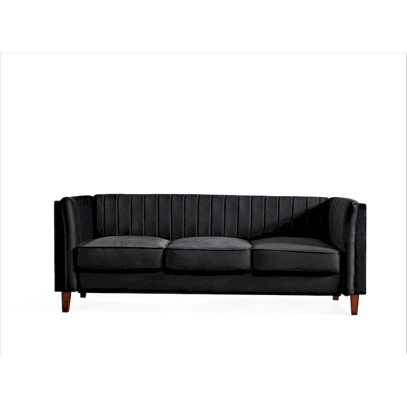 Channel Tufted Velvet Sofa