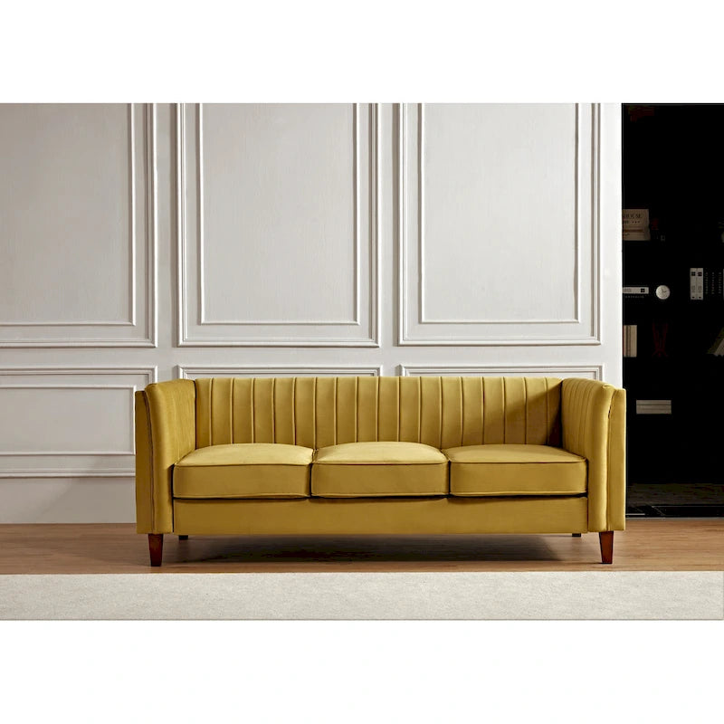 Channel Tufted Velvet Sofa