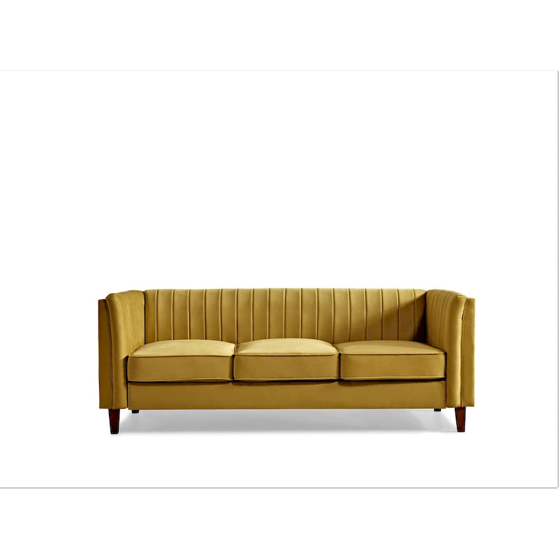 Channel Tufted Velvet Sofa