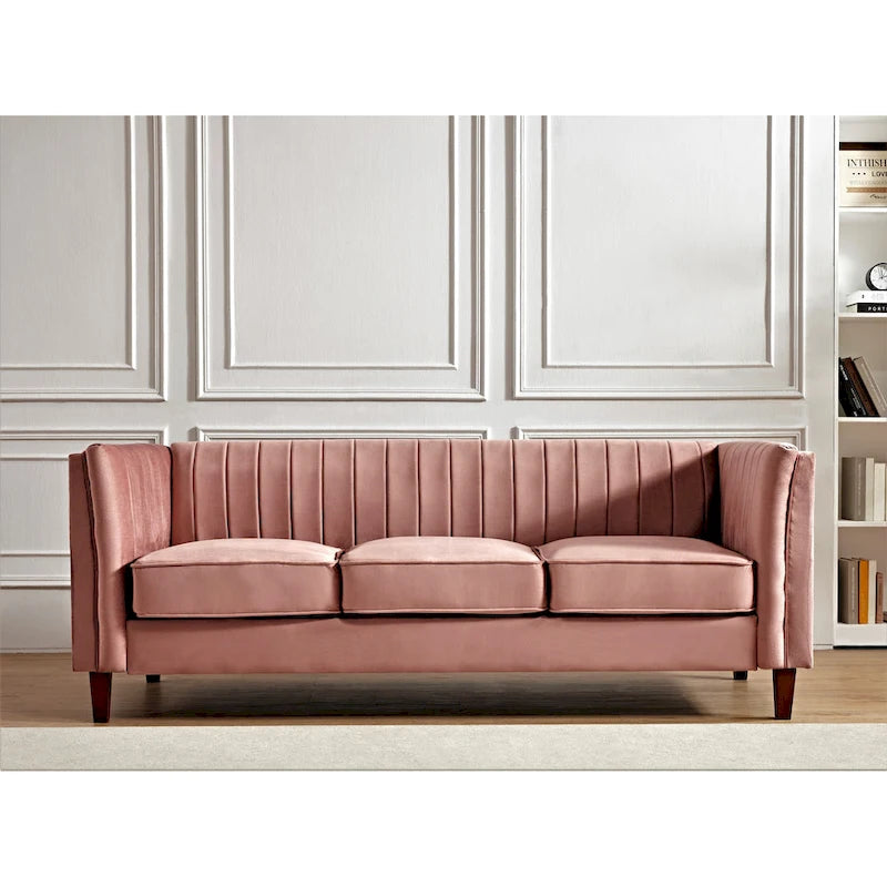 Channel Tufted Velvet Sofa