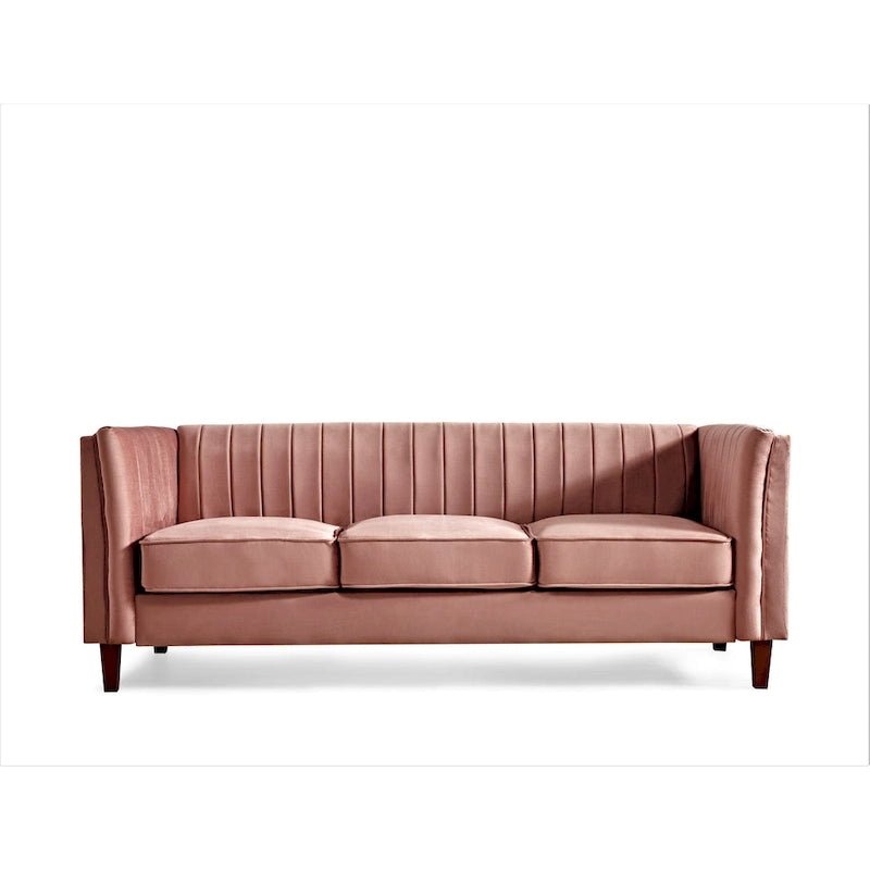 Channel Tufted Velvet Sofa