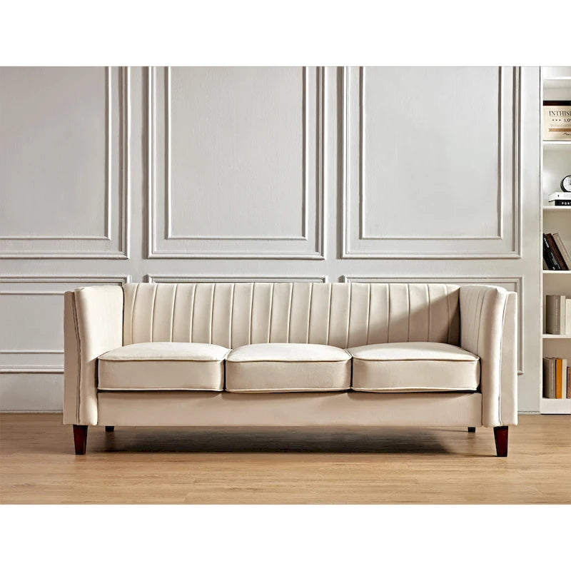 Channel Tufted Velvet Sofa