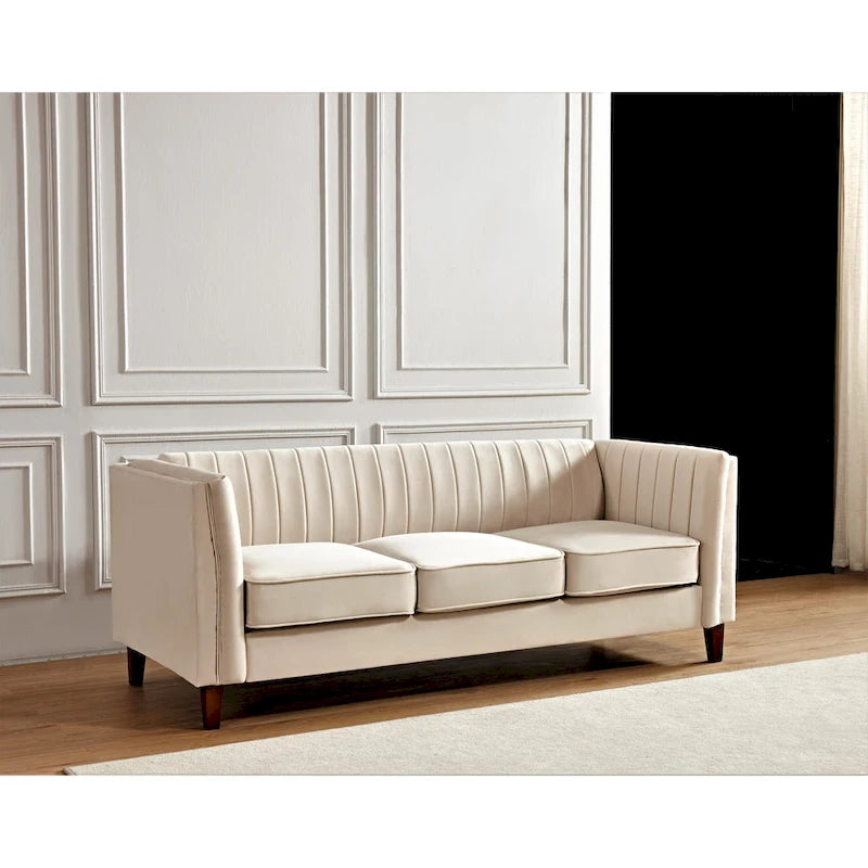 Channel Tufted Velvet Sofa
