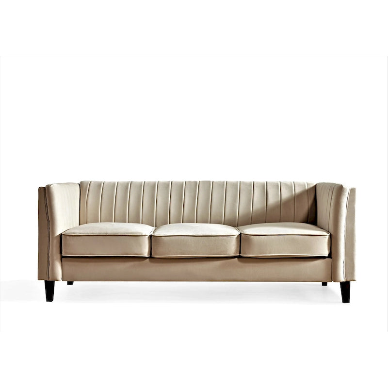 Channel Tufted Velvet Sofa
