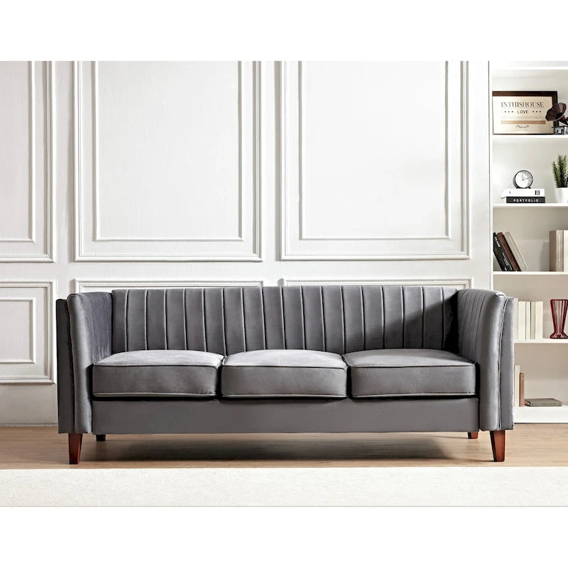 Channel Tufted Velvet Sofa