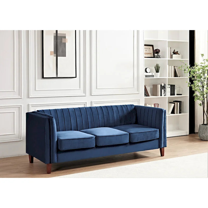 Channel Tufted Velvet Sofa