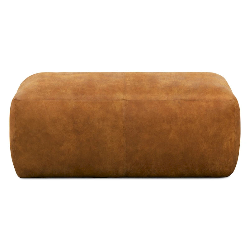 Leather Ottoman - Full Grain Genuine Italian Leather