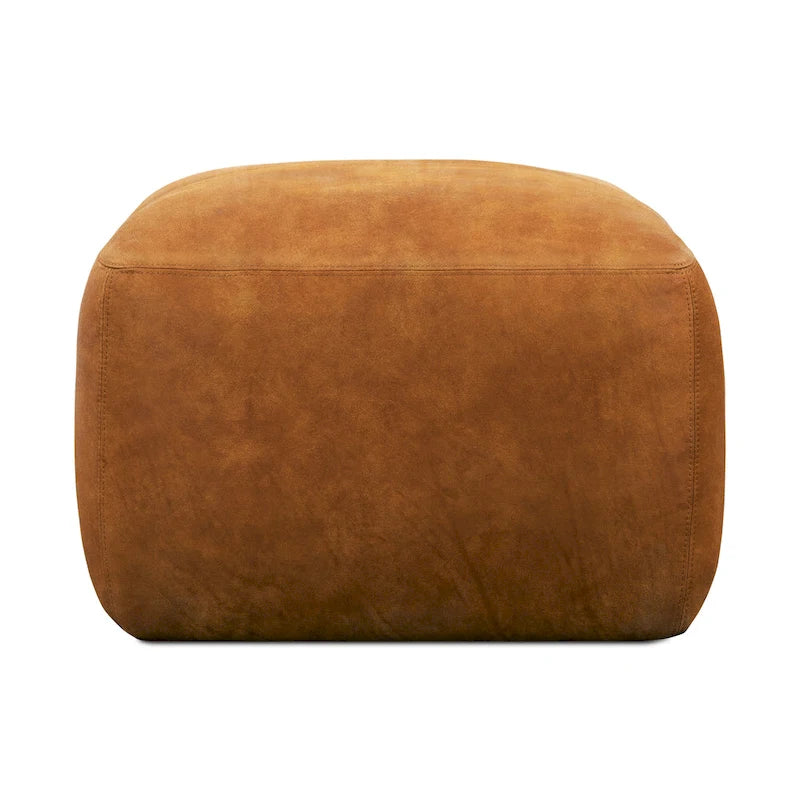 Leather Ottoman - Full Grain Genuine Italian Leather
