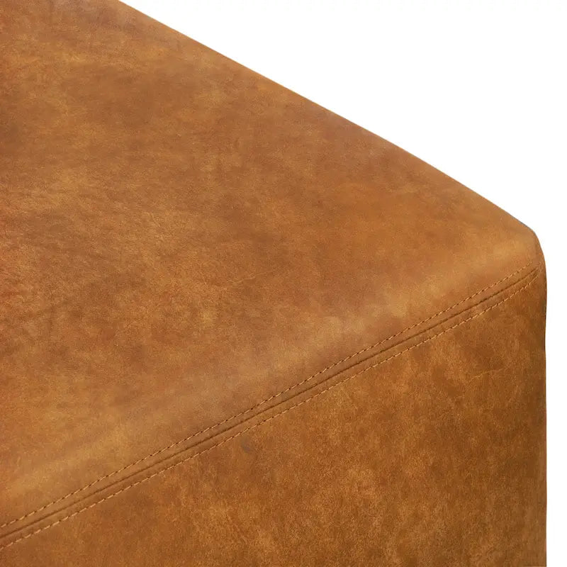 Leather Ottoman - Full Grain Genuine Italian Leather