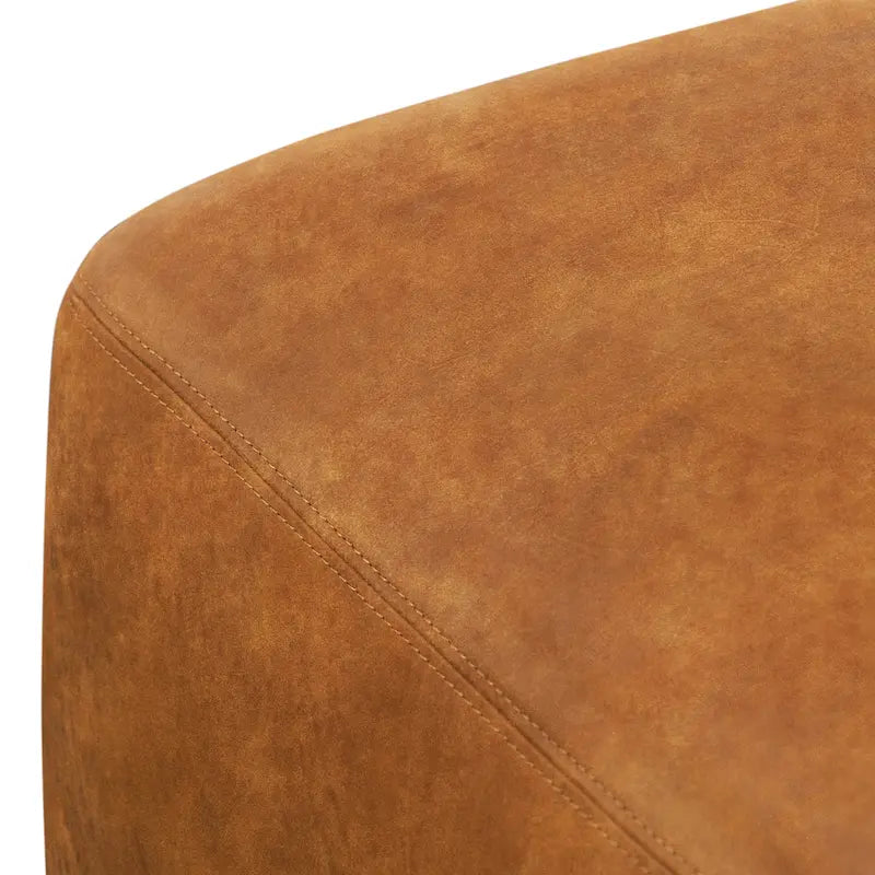 Leather Ottoman - Full Grain Genuine Italian Leather