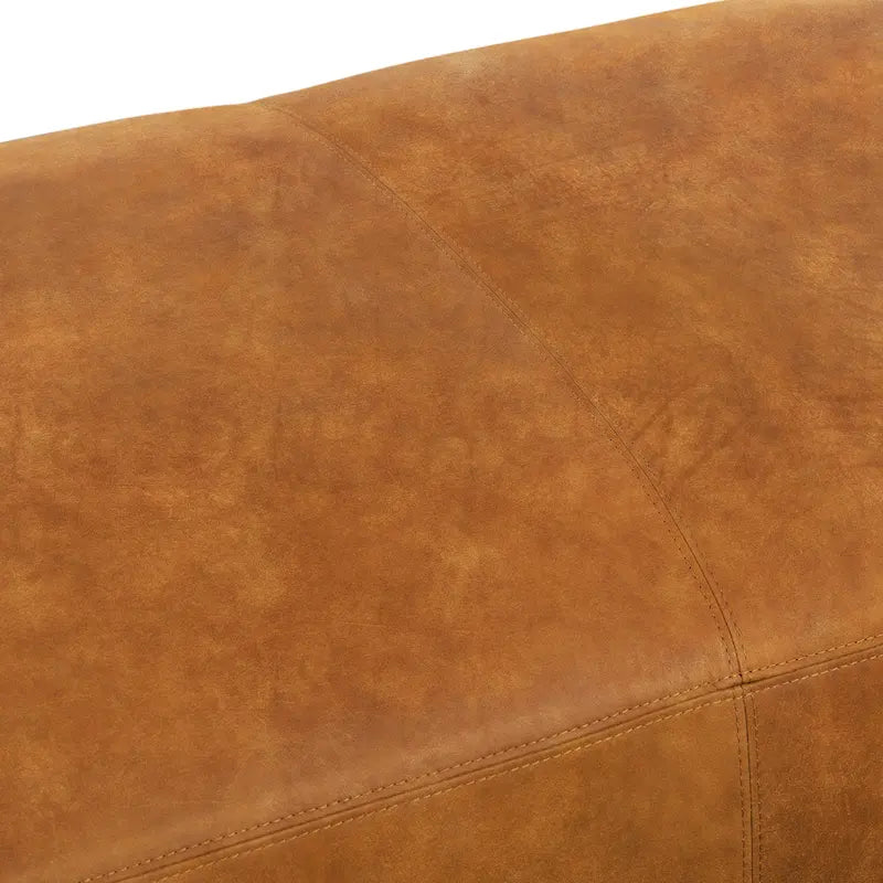 Leather Ottoman - Full Grain Genuine Italian Leather