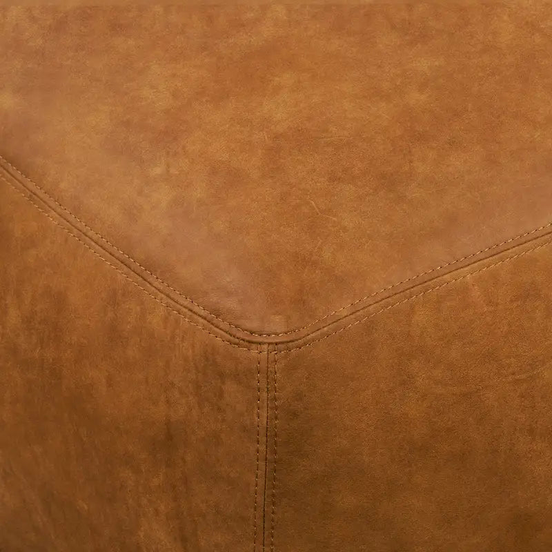 Leather Ottoman - Full Grain Genuine Italian Leather