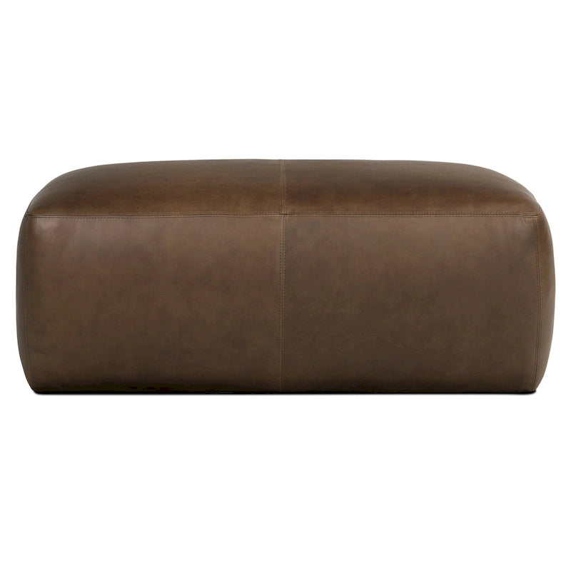 Leather Ottoman - Full Grain Genuine Italian Leather