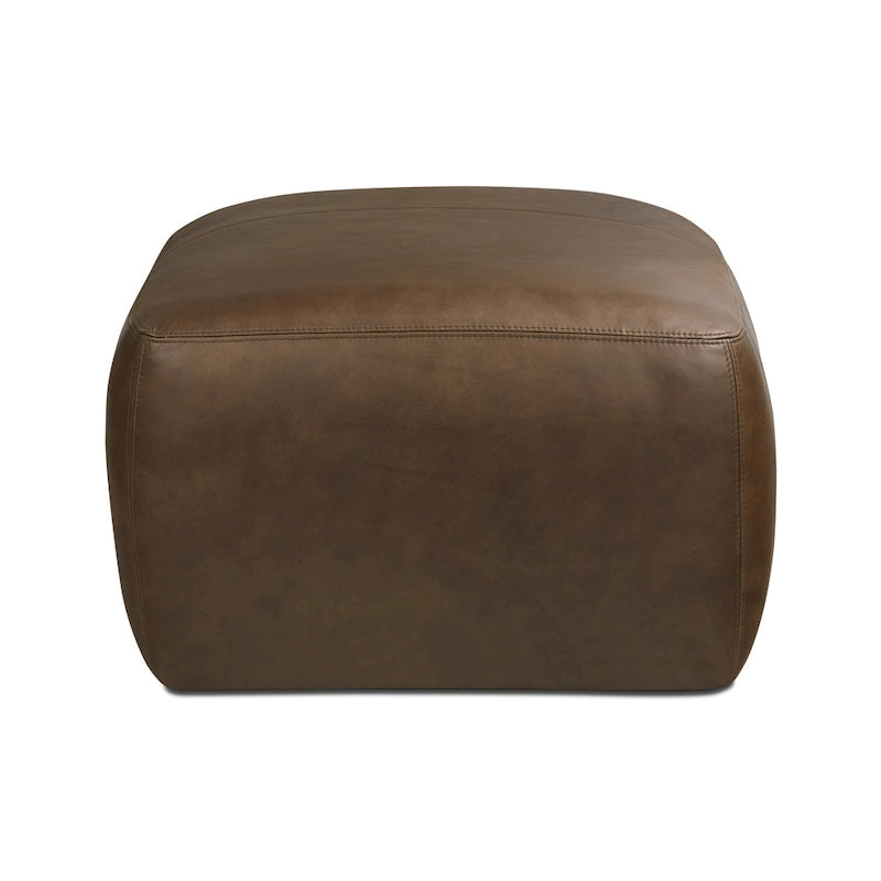 Leather Ottoman - Full Grain Genuine Italian Leather