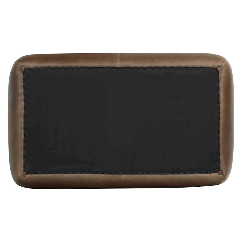 Leather Ottoman - Full Grain Genuine Italian Leather