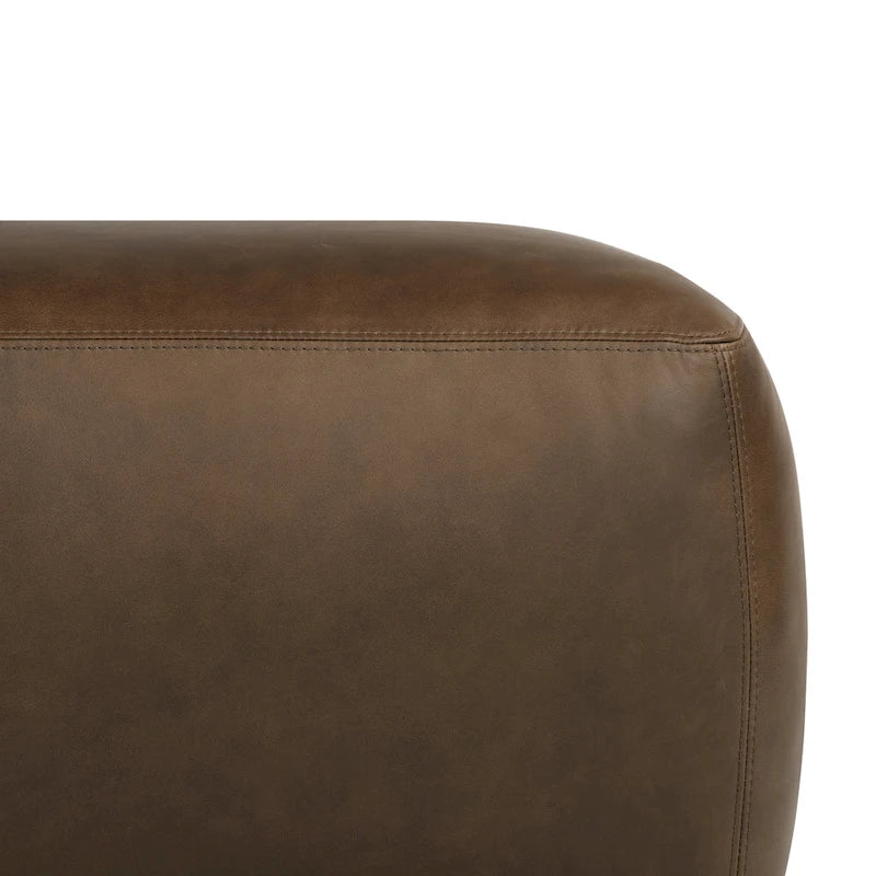 Leather Ottoman - Full Grain Genuine Italian Leather