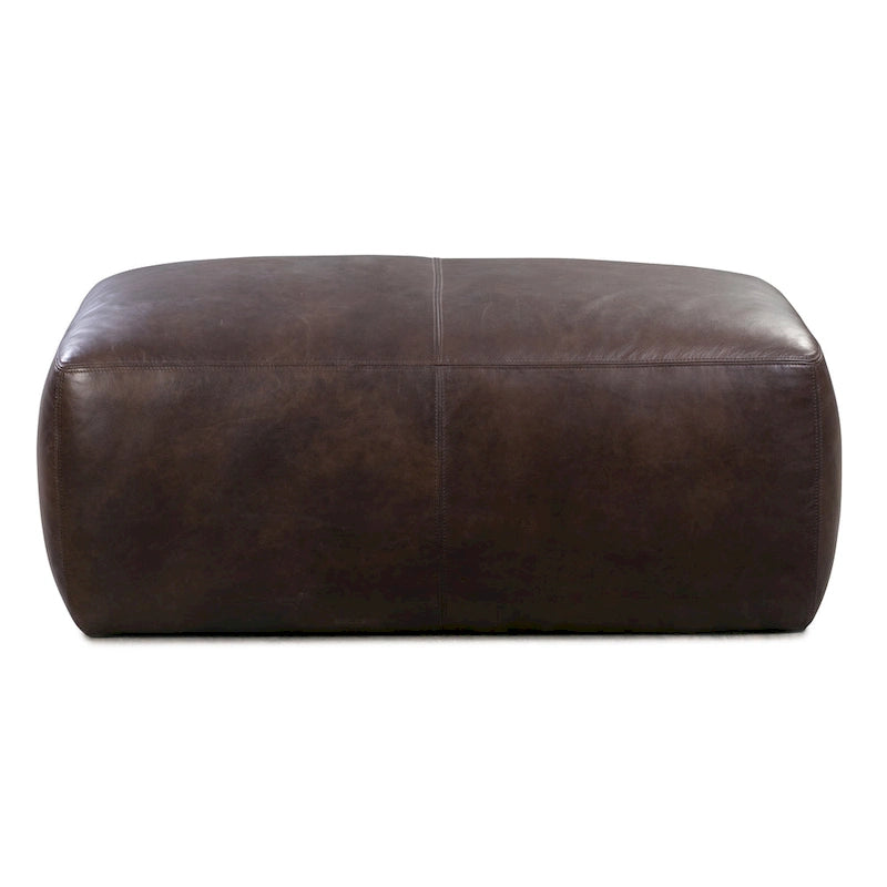 Leather Ottoman - Full Grain Genuine Italian Leather
