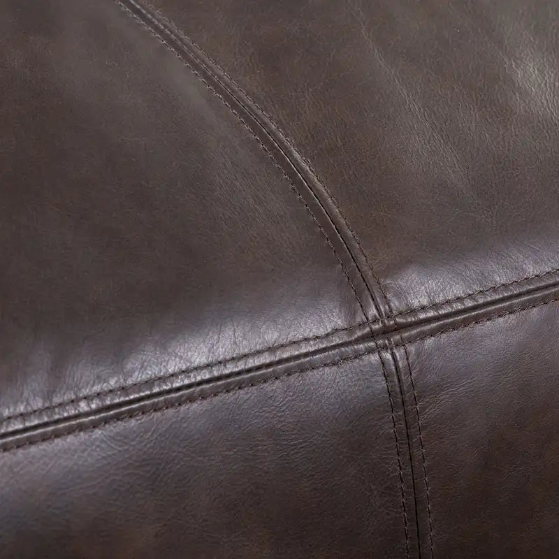 Leather Ottoman - Full Grain Genuine Italian Leather