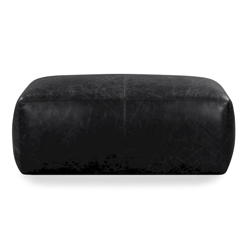 Leather Ottoman - Full Grain Genuine Italian Leather
