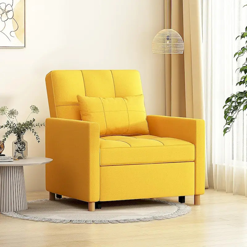 3 in 1 Sleeper Sofa Chair with Pillow & Convertible Backrest