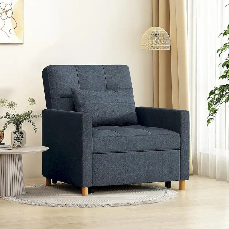 3 in 1 Sleeper Sofa Chair with Pillow & Convertible Backrest
